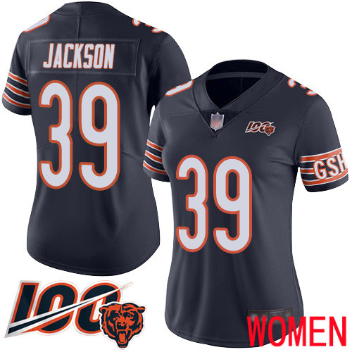 Chicago Bears Limited Navy Blue Women Eddie Jackson Home Jersey NFL Football #39 100th Season